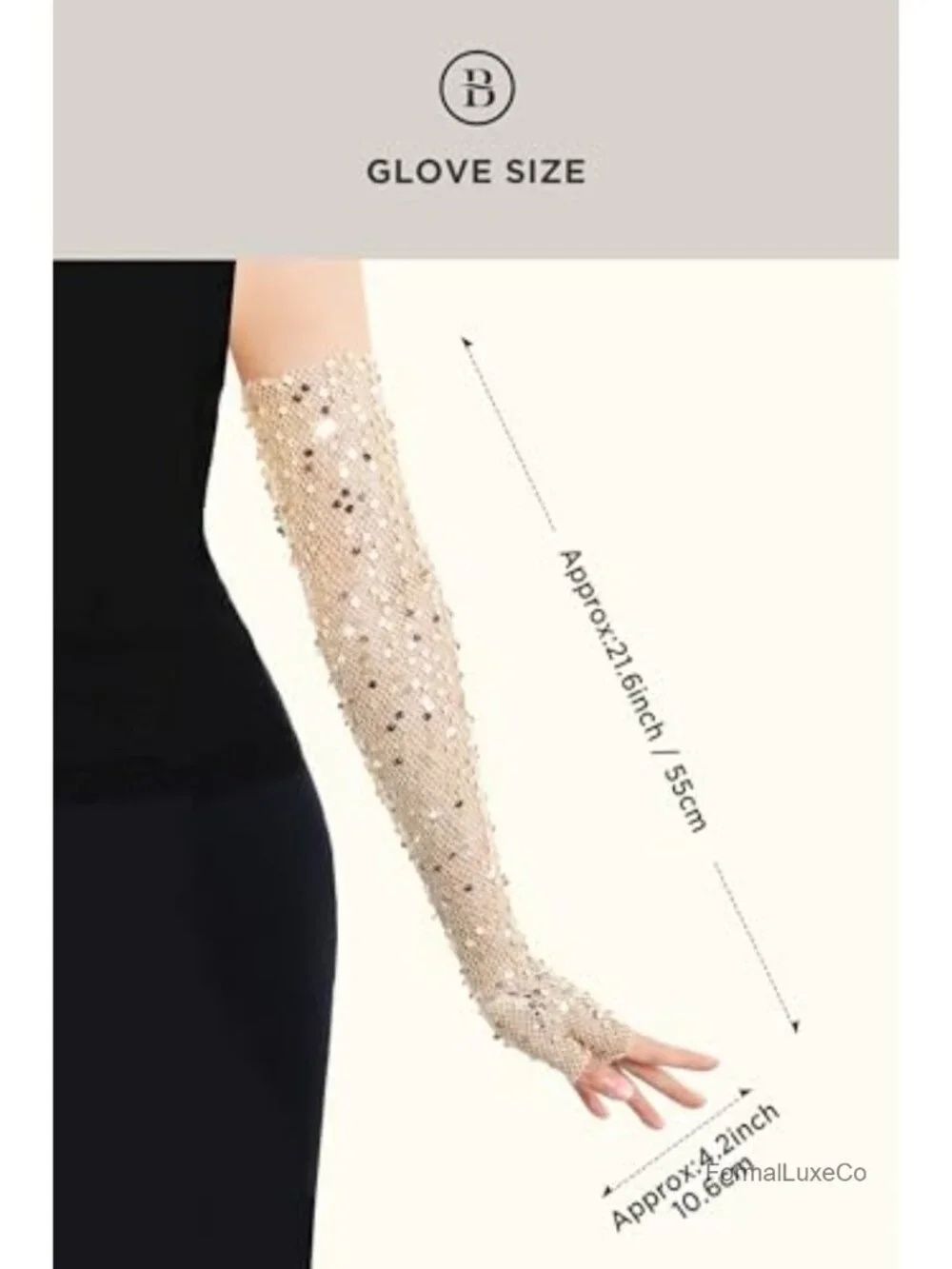 Sequin and Mesh Long Fingerless Gloves Elbow Length Stretchy Opera Gloves